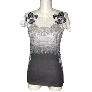 Bulzeye Black Label Couture Embellished Graphic T-Shirt